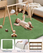 Thick Baby Play Mat for Floor,Padded Foam 50x50 Playpen Mat,Ultra Soft Support&Plush Feel Nursery Rug,Non Slip for Toddler, Infants,Kids Play,Yoga,Baby Crawling,Tummy Time(Green)