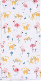 Gerber Unisex Baby 100% Cotton Flannel Receiving Blankets 30x30 Inches (Pack of 4), Animal Geo Girl, One Size