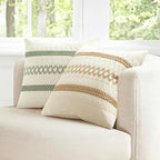 MIULEE Set of 2 Sage Green Boho Decorative Pillow Covers 26x26 Inch Farmhouse Rustic Couch Throw Pillows Modern Summer Cotton Cushion Covers Retro Cute Macrame Woven Spring Decor for Bed Sofa Chair