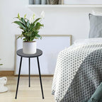 ARTORA RTORA Indoor Plant Stand, Mid Century Wood Plant Stool Adjustable Corner Tall Plant Sand Wooden Small Round End Table 18 Inch Plant Holder for Flower Pots Modern Home Decor (Black)