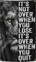 Inspirational Lion Tapestry 3x5FT, Positive Energy Aesthetic Wall Art for Office, Bedroom, Living Room, Study Room, Children's Room Decor, Motivational Quote Poster Wall Hanging
