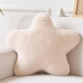 Xiashrk Star Pillow, Decorative Throw Pillows for Bed Couch, 15" Star Shaped Pillow Plush Floor Cushions Room Decor Pillow with Faux Rabbit Fur for Sofa Bedroom Living Room (Beige, 19.6" x 19.6")