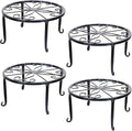 Tosnail 4 Pack Metal Plant Stand, Planter Support Rack, Plant Pot Stands, Planter Holder Heavy Duty, Rust Proof Iron Potted Plant Flower Pot Stand for Indoor Outdoor Garden Patio, Black, 9 Inch
