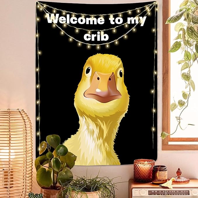 Funny Tapestries Welcome To My Crib Flag Funny Tapestry 3x4Ft Indoor Outdoor Wall Art Tapestry for Bedroom Teens Room Decoration Living Room Bedroom Decorations Cool Stuff for Your Room Decor
