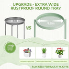 iDavosic.ly 6 Tier Large Plant Stand Indoor, 10 Inch Wide Tall Corner Metal Plant Stands Outdoor for Multiple Plants, Folding Tiered Flower Display Holder Rack Shelf, Light Green