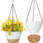 ZMTECH 2 Pack 10 Inch Hanging Planters for Indoor Plants, Modern White Hanging Planter with Visible Water Level Window & Metal Chain, Decorative Plant Hanger Indoor for Spring Balcony Decor