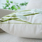 vctops Farmhouse Pampas Grass Cotton Tufted Throw Pillow Cover Boho Embroidery Pillowcase Soft Square Cushion Case for Sofa Couch Bed Chair (Light Green,18"x18")
