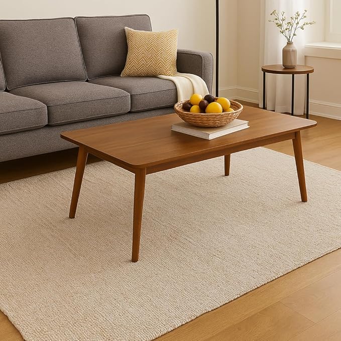 Savi Home Jute Cotton Rug 6'x9' ft – Hand Woven Soft Cotton Jute Area Rug, Natural Farmhouse Décor for Living Room, Rustic Vintage Boho Style Carpet
