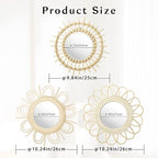 Briful Beige Wall Mirrors Decor Set of 3 Wooden Round Wall Mirrors Wall-Mounted Sunburst Mirrors Hanging Wall Art for Living Room Home Indoor Bedroom Decor