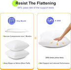 18x18 Pillow Inserts Set of 2, Down Alternative Throw Pillow Inserts with 100% Cotton Cover, Machine Washable Reading Pillows, Decorative Pillows for Bed, Sofa, and Couch