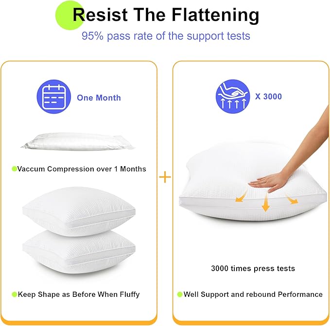 18x18 Pillow Inserts Set of 2, Down Alternative Throw Pillow Inserts with 100% Cotton Cover, Machine Washable Reading Pillows, Decorative Pillows for Bed, Sofa, and Couch