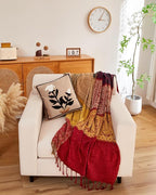 AIVIA Boho Throw Blanket, Chenille Jacquard Colorful Bohemian Chair Recliner Furniture Cover Aztec Hippie Throws Loveseat Sofa Blankets (60" x 75", Red Green Navy Yellow)