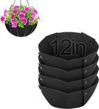 4pcs 12in Thick Felt Hanging Basket Liners - Heavy-Duty 400GSM Non-Woven Fabric Round Planter Liner for Garden Wall Flower Hanging Baskets, Replacement for Coco Fiber Liner