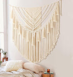 Jakalin Large Macrame Wall Hanging Handmade Art Home Decor 47" Wx 55" L Boho Wall Decor Wedding Bedroom Living Room Handmade Yarn Wall Art