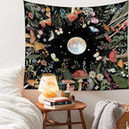 Jhdstore Moon Tapestry for Bedroom Boho Tapetry Wall Hanging Botanical Plant Wall Tapestries Small 36x48 Inch