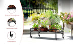 Zhongma Sturdy Metal Plant Stand with Wheels, 32.7x16x11.6 Inch High, Heavy Duty Succulent Shelf for Home Indoor and Outdoor, 220 LBS Capacity & Heavy Duty Construction