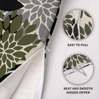 Black Olive Green Pillow Covers 16X16 Inch Set of 2, Spring Summer Floral Dahlia Flower Cream Decorative Throw Pillow Covers Outdoor Modern Farmhouse Cushion Case for Home Couch Sofa Bed Decor