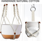 Macrame Plant Hanger - Fits 6 to 15 inches Pots for Indoor Outdoor, 43 Inch, Set of 2, Ivory (POTS NOT Included)