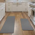 GENIMO Kitchen Mats for Floor 2PCs, Washable Anti Fatigue Mat for Cushioned, 17.3"x47"+17.3"x30", Waterproof Kitchen Rugs, Non Slip Comfort Standing Mat Rug for Home, Sink, Laundry, Neutral Gray