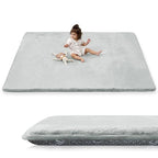 1.5" Thick Baby Play Mat for Floor, 39x59 Playpen Mat, Pro Soft Flannel Foam Mats Toddler Infant Kids Crawling for Nursery Rug Playroom Living Room Waterproof Easy Care Non-Slip (Light Grey)