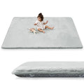 1.5" Thick Baby Play Mat for Floor, 59x79 Playpen Mat, Pro Soft Flannel Foam Mats Toddler Infant Kids Crawling for Nursery Rug Playroom Living Room Waterproof Easy Care Non-Slip (Light Grey)