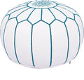 Marrakesh Gallery Genuine Leather Round Pouf Unstuffed - Moroccan Ottoman Footstool, Footrest Cover - Boho Decor - Bohemian Living Room, Bedroom, Kids Room, Gift & Wedding
