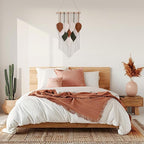 Tiaforza Macrame Wall Hanging Decor Art, Handmade Leaf Feather Woven Boho Wall Tapestry, Ideal Decor for Apartment, Bedroom, Living Room, Office, and Dining Area, Size 16.5"x29.5"