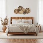 7 Pcs Boho Wall Basket Decor Decorative Hanging Woven Wall Basket Decor Round Farmhouse Hanging Baskets Handmade Woven Baskets Walls Decorative for Kitchen Rustic Home Summer Decorations
