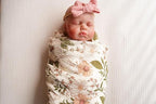 Little Jump 2-Pack Cotton Muslin Swaddle Blankets for Baby Boys Girls Unisex - Boho Floral Baby Blanket Nursery Swaddling Blankets- Large 47 x 47 inches Receiving Blanket Neutral (Vintage Blossom)