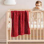 MIULEE Fleece Blanket, Durable Plush Fuzzy Extra Soft Warm Cozy Burgundy Red Striped Flannel Throw Blanket for Couch Sofa Bed 30"x40"