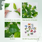 BLEUM CADE Fake Hanging Plants, 8pcs Artificial Pothos Vines Greenery for Wall Home Living Room Office Indoor Outdoor Decor (No Baskets)