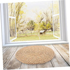 YARNOW Woven Floor Pillow Woven Seating Mat Meditation Cushion for Bedroom Rustic Decor