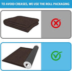 8ft Natural Jute Hallway Runner Rug Non Slip Washable, Rubber Backed Long Indoor Entryway Runner, Absorbent Kitchen Carpet Sink Rug, Deep Brown