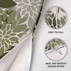 Olive Green Grey Gray Pillow Covers 20X20 Inch Set of 2, Dahlia Flower Spring Summer Floral Cream Decorative Throw Pillow Covers Outdoor Modern Farmhouse Cushion Case for Home Couch Sofa Bed Decor
