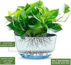 Dexceder 8.75 Inch Self Watering Hanging Planters Indoor Outdoor, Thickened Hanging Basket Flower Plant Pot (2 Pack, Deep Blue)