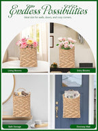 VerdantVibes Handwoven Wall Hanging Basket – Natural Water Hyacinth Basket for Boho Farmhouse Decor, Kitchen & Entryway Storage, Flower & Plant Display (9.8" H × 7.9" L × 3.1" W)