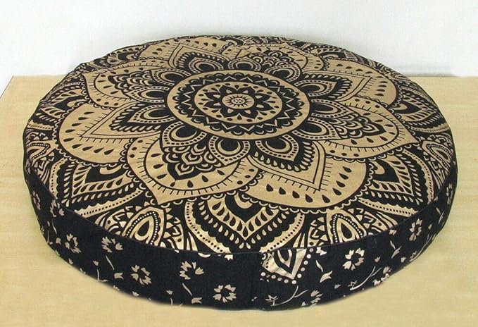 Indian Mandala Cotton Pillow Cover Decorative Handmade Pouf Cover Bohemian Ottoman Case Yoga Mat Outdoor Cushion Cover Yoga Mat Home Decorative Ottoman Pouf Seting Throw Pet DOD Bed