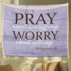 STHTTSW Christian Tapestry, Bible Verse Pray Tapestries Wall Blanket, Religious Scripture Wall Hanging Decor for Church Prayer Room Home Office, 50x60 Inch
