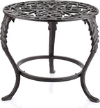 OwnMy Heavy Duty Cast Iron Plant Stand Vintage Iron Flower Pot Holder, Rustic Decorative Round Potted Plant Stand Rack, Indoor Outdoor Metal Plant Holder for Home Garden