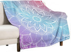 Boho Mandala Floral Throw Blanket Bohemian Flower Blanket for Sofa Bed Couch Chair Or Dorm 40"x50"