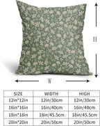 Spring Sage Green Pillow Covers 20x20 Set of 2 Vintage Floral Rustic Old Style Cute Flower Print Decorative Outdoor Pillowcases Seasonal Farmhouse Throw Cushion Case Decor for Couch Sofa Bed