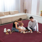 Baby Play Mat for Floor Nursery Muscle Mat Area Playroom Rug 39"x59" Memory Foam 1.3" Thick Crawling Mat for Babies,Toddlers, Infants,Kids (Burgundy)