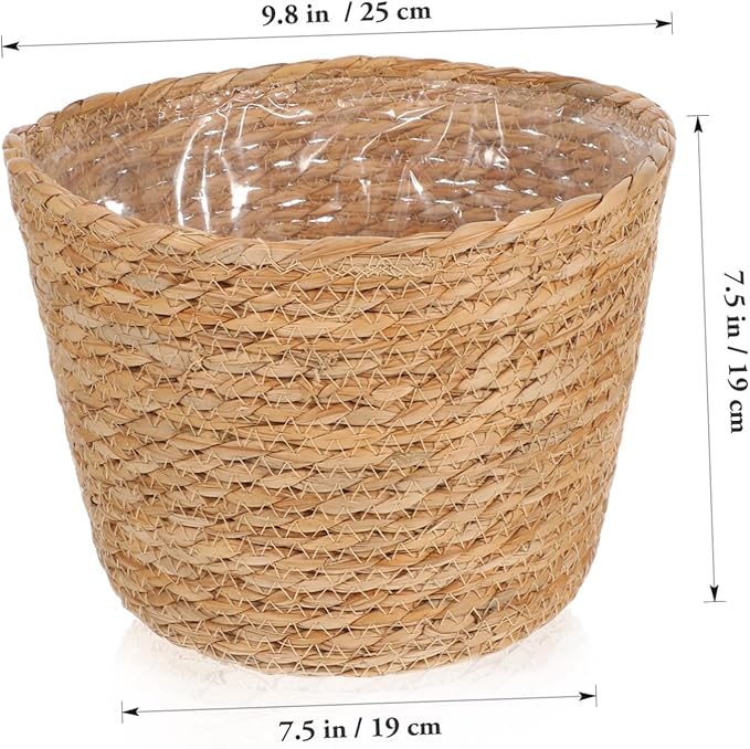 Rustic Woven Plant Baskets Indoor Rattan Flower Planter for Wedding Party Decorations