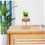 Cabilock Rattan Planters Boho Style Plant Stands Decorative Flower Pot Display Wicker Plant Shelf Indoor Outdoor Home Decor