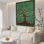 Apdidl Green Tree of Life Tapestry for Bedroom, Nature Tree Wall Hanging Aesthetic, Bohemian Hippie Tapestries Wall Art, Tree Decor Blanket Backdrop for Living Room (36"X48")