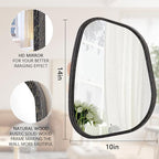 Irregular Asymmetrical Mirror Wall Mounted, Unique Vanity Mirror, Shaped Dressing Mirror Decorative for Living Room, Bathroom, Bedroom, Entryway Wall Decor 14"x10"