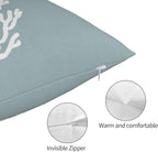 Coastal Pillow Covers 12x20 Set of 2 Blue Coral Starfish Throw Pillows Nautical Ocean Decorations Summer Linen Beach Pillowcase Outdoor Decor Farmhouse Lumbar Cushion Case for Home Living Room