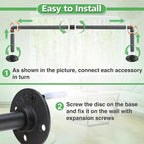 Bigmeta 34in Hanging Planters Rod for Indoor Plants - Max. Load 44 lb Black Metal Holder Rod for Wall Ceiling Decor, 1 Pcs (Pot Chain & Plants Not Included)