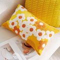 vctops Spring Floral Tufted Decorative Throw Pillow Covers Cute Flower Lumbar Pillow Cases Soft Velvet Couch Cushion Cover for Chair Sofa Bedroom Living Room Home Decor (Yellow,12"x20")
