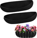2PCS 30 Inch Window Box Liner Fabric Planter Basket Liner Trough Planter Insert Liner Black Hanging Flower Basket Liners Non-Woven Felt Plant Liner for Planters Fence Garden - Avoid Bird Nesting